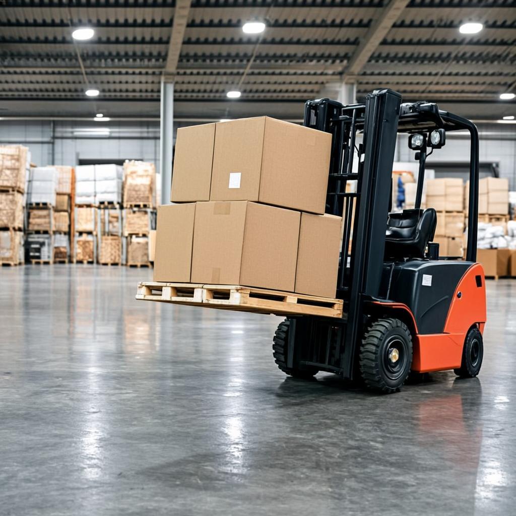 Warehouse pallets and boxes in Suman Packers storage facility